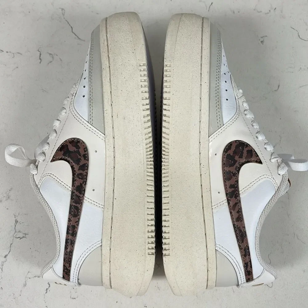 Nike Court Vision Alta Platform Shoes White Leopard DO2791 100 Women Size 8.5